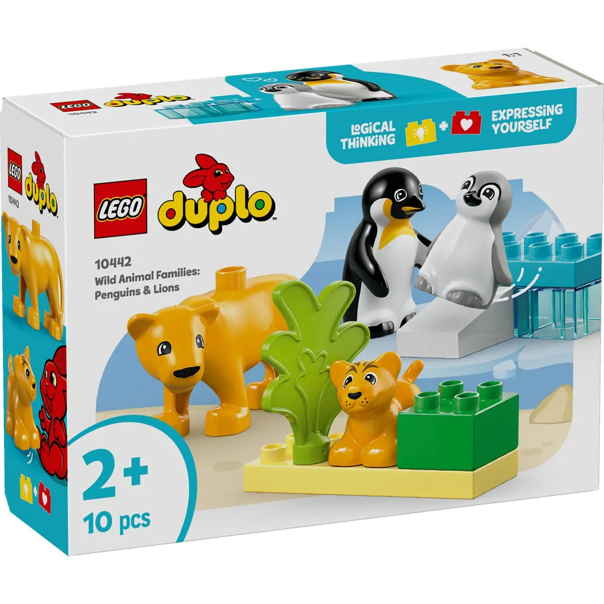 LEGO DUPLO FAMILII DE ANIMALE SALBATICE: PINGUINI SI LEI 10442, LEGO DUPLO