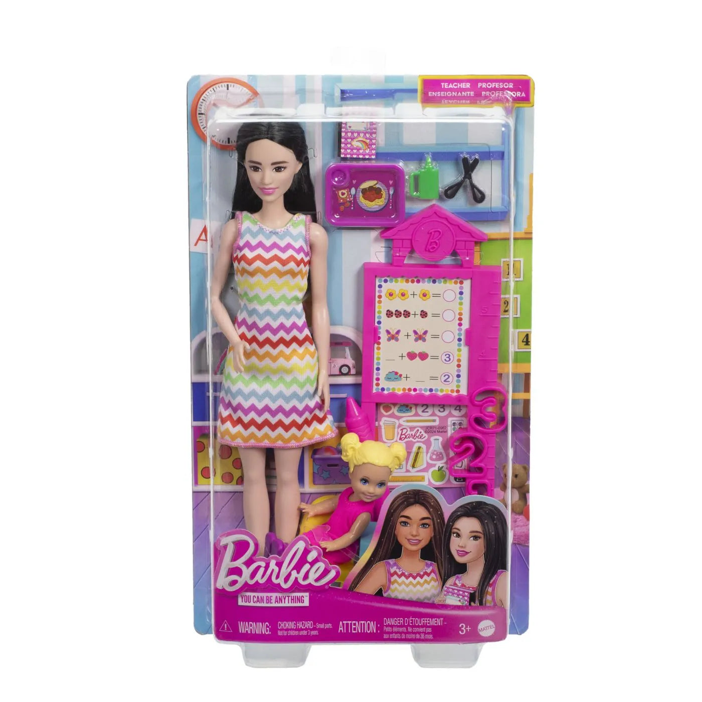 BARBIE SET DE JOACA PAPUSA BARBIE BRUNETA FACE CARIERA PROFESOARA, BARBIE - I CAN BE