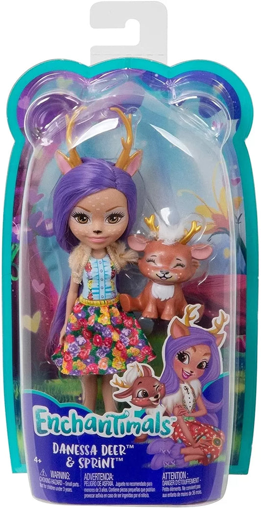 ENCHANTIMALS PAPUSI CU ANIMALUTE DANESSA DEER SI SPRINT, ENCHANTIMALS - PAPUSI