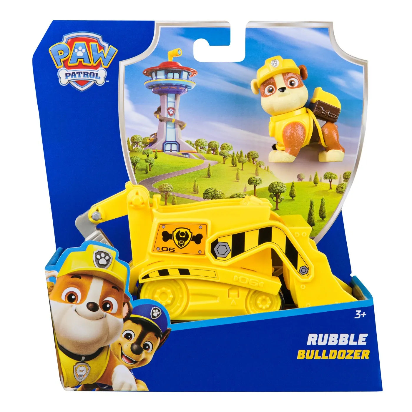 PATRULA CATELUSILOR SET VEHICUL DE BAZA BULDOZER SI FIGURINA RUBBLE, PATRULA CATELUSILOR