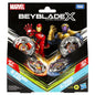 BEYBLADE X MARVEL SET DUO IRON MAN 4-80B SI THANOS 4-60P, BEY BLADE