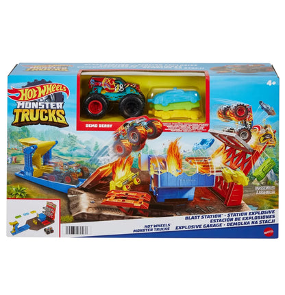 HOT WHEELS MONSTER TRUCKS SET BLAST STATION , HOT WHEELS - MONSTER TRUCK