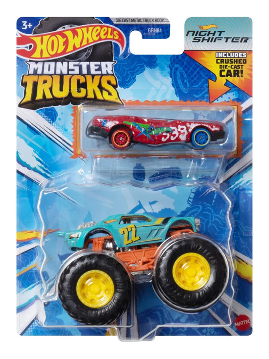 HOT WHEELS MONSTER TRUCK SI MASINUTA METALICA NIGHT SHIFTER, HOT WHEELS - MONSTER TRUCK