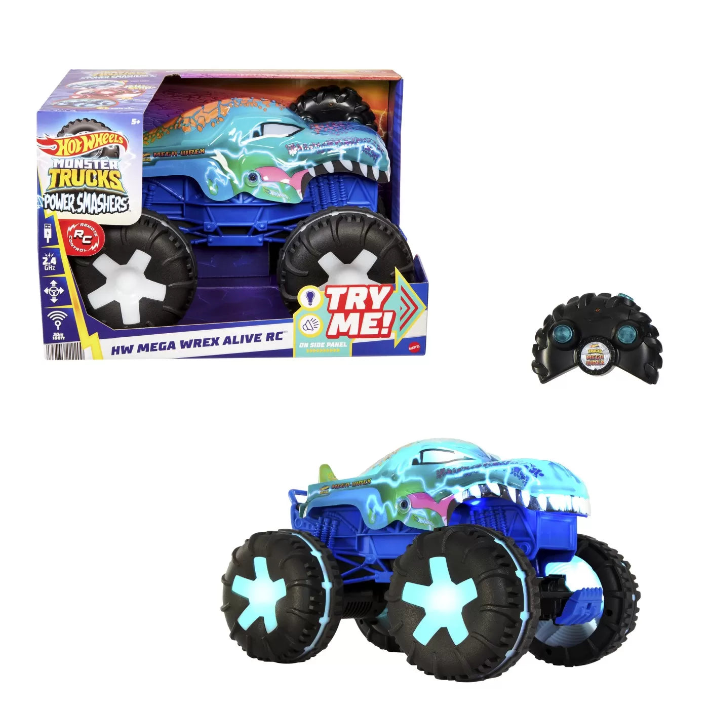 HOT WHEELS MONSTER TRUCK MEGA WREX ALIVE RC SCARA 1 LA15, HOT WHEELS - MONSTER TRUCK