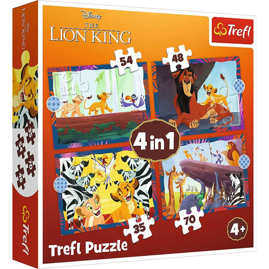 PUZZLE TREFL 4IN1 DISNEY REGELE LEU, TREFL 4IN1