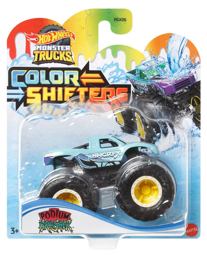 HOT WHEELS MONSTER TRUCK CAMION PODIUM CRASHER CU CULORI SCHIMBATOARE SCARA 1:64, HOT WHEELS - MONSTER TRUCK