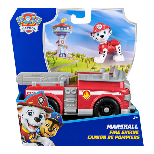 PATRULA CATELUSILOR SET VEHICUL DE BAZA MASINA DE POMPIERI SI FIGURINA MARSHALL, PATRULA CATELUSILOR