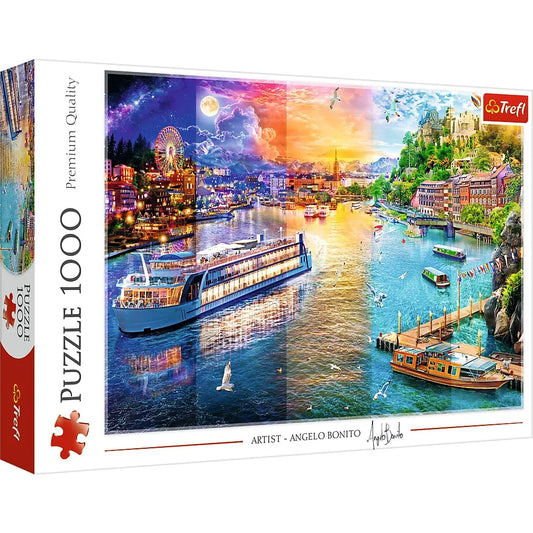 PUZZLE TREFL 1000 CROAZIERA PE RAU, TREFL 1000P