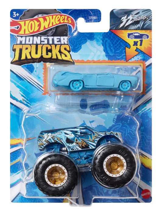 HOT WHEELS MONSTER TRUCK SI MASINUTA METALICA 32 DEGREES, HOT WHEELS - MONSTER TRUCK