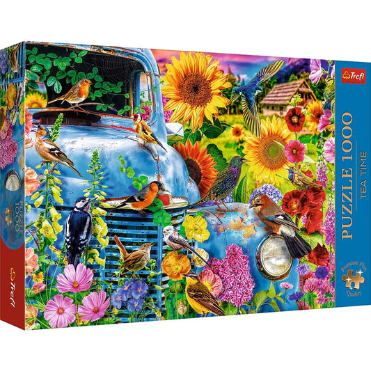 PUZZLE TREFL 1000 PREMIUM PLUS TEA TIME VIATA LA TARA PASARI CANTATOARE, TREFL 1000P