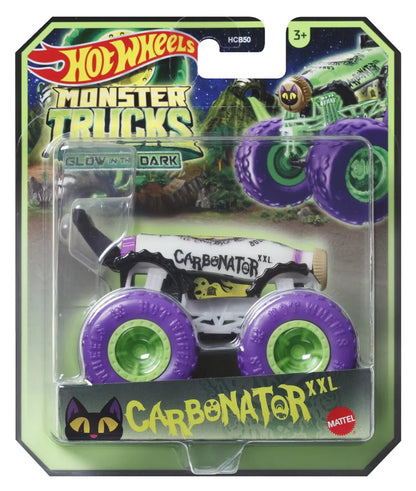 HOT WHEELS MONSTER TRUCK GLOW IN THE DARK MASINUTA CARBONATOR XXL SCARA 1:64, HOT WHEELS - MONSTER TRUCK