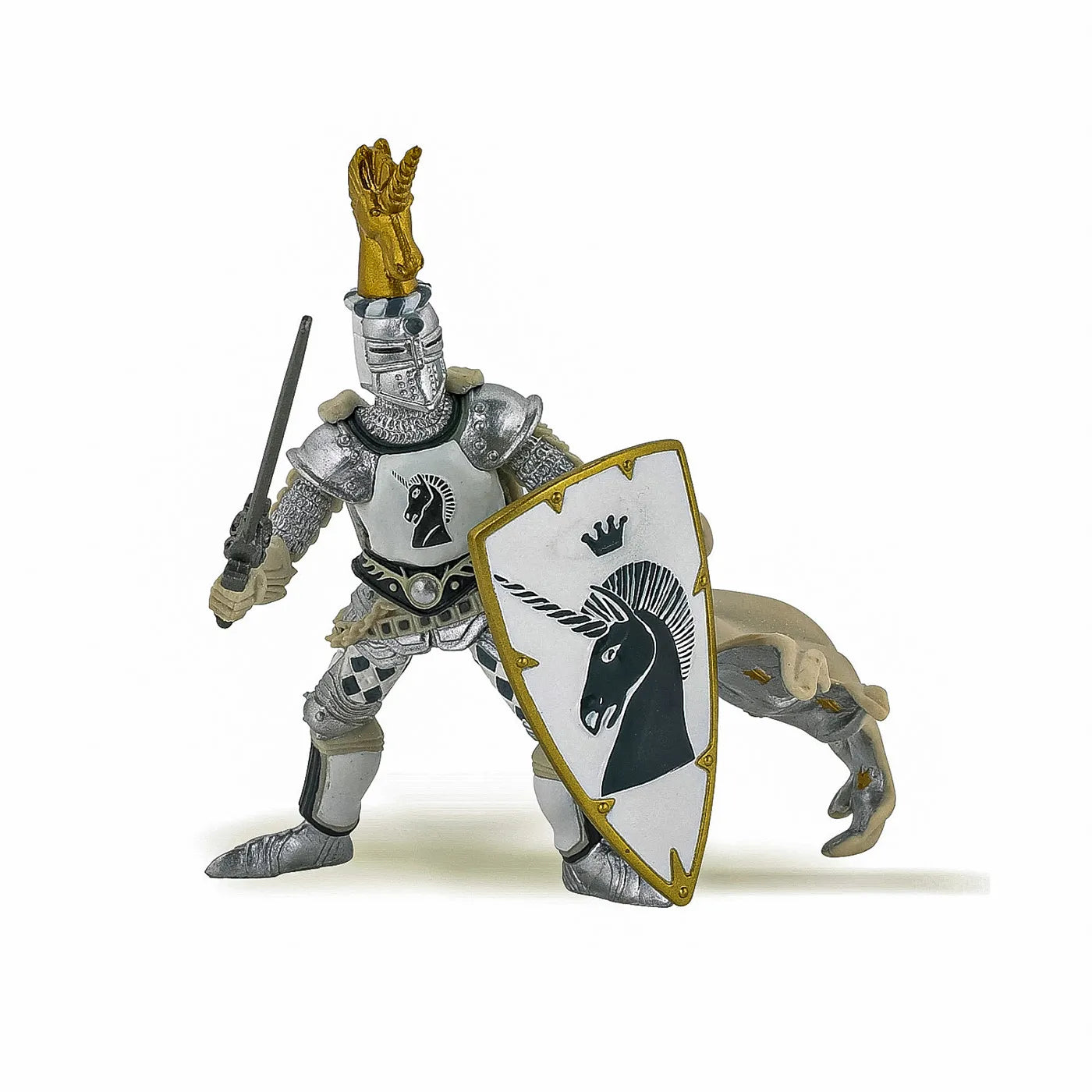 PAPO FIGURINA CAVALERUL UNICORN, PERSONAJE MEDIEVALE FANTASTICE