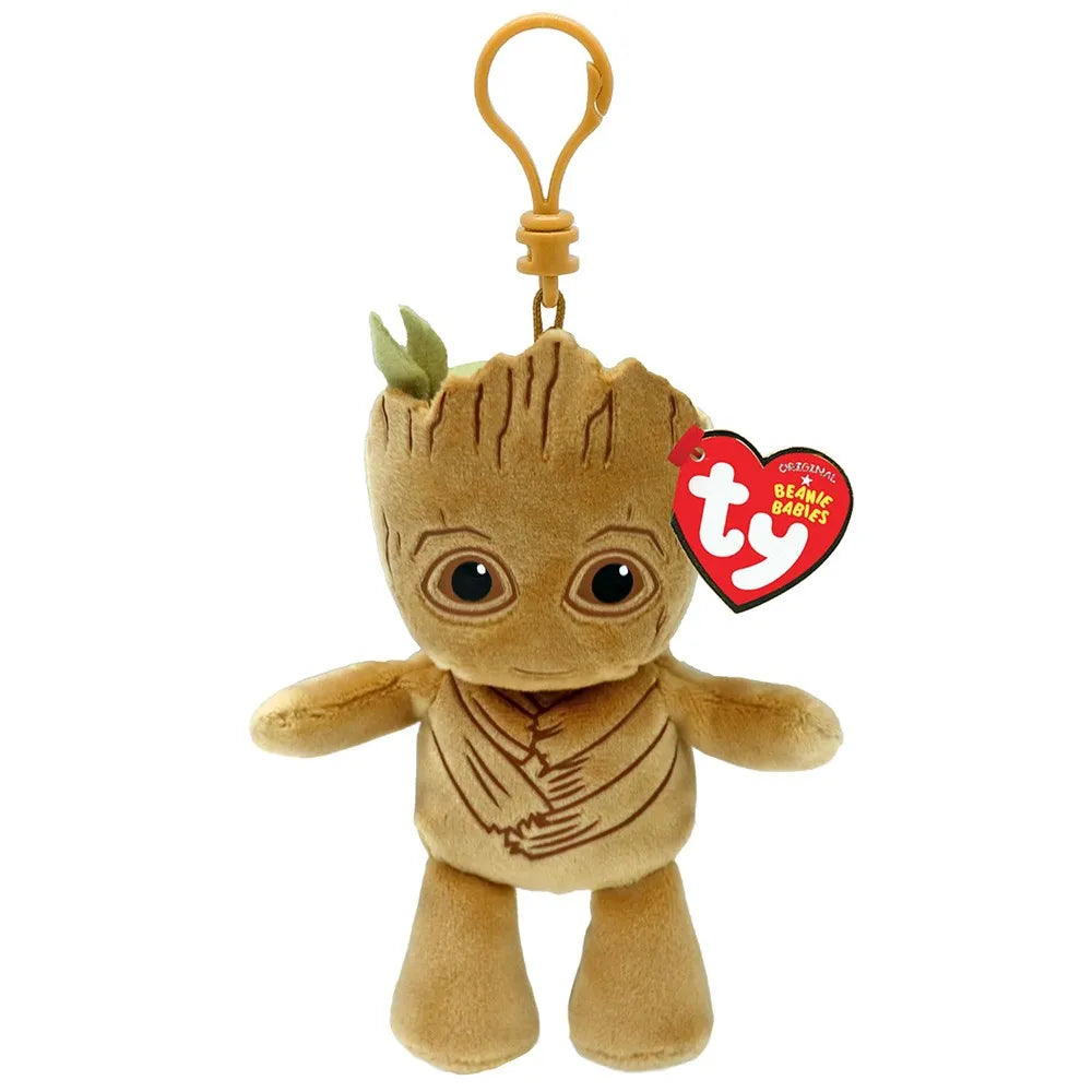 PLUS BRELOC TY 8.5CM BEANIE BABIES MARVEL GROOT, BRELOC 8.5CM