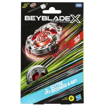 BEYBLADE X LET IT RIP SET LANSATOR SI ROATA SCYTHE INCENDIO 4-60T, BEY BLADE