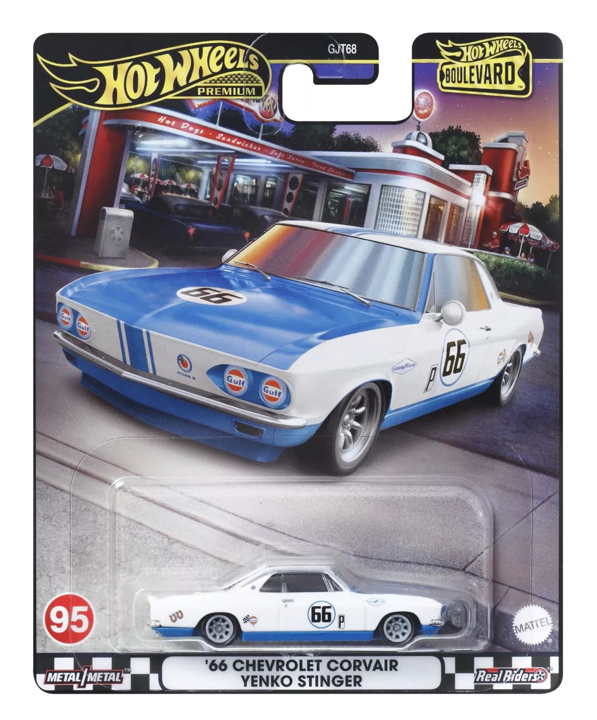 HOT WHEELS PREMIUM BOULEVARD MASINUTA METALICA CHEVROLET CORVAIR YENKO STINGER 66 SCARA 1:64, HOT WHEELS - VEHICULE