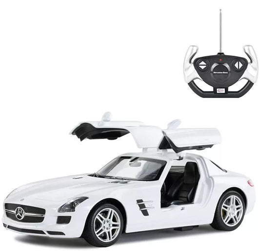 MASINA CU TELECOMANDA MERCEDES-BENZ SLS ALB SCARA 1 LA 14, RASTAR 1:14