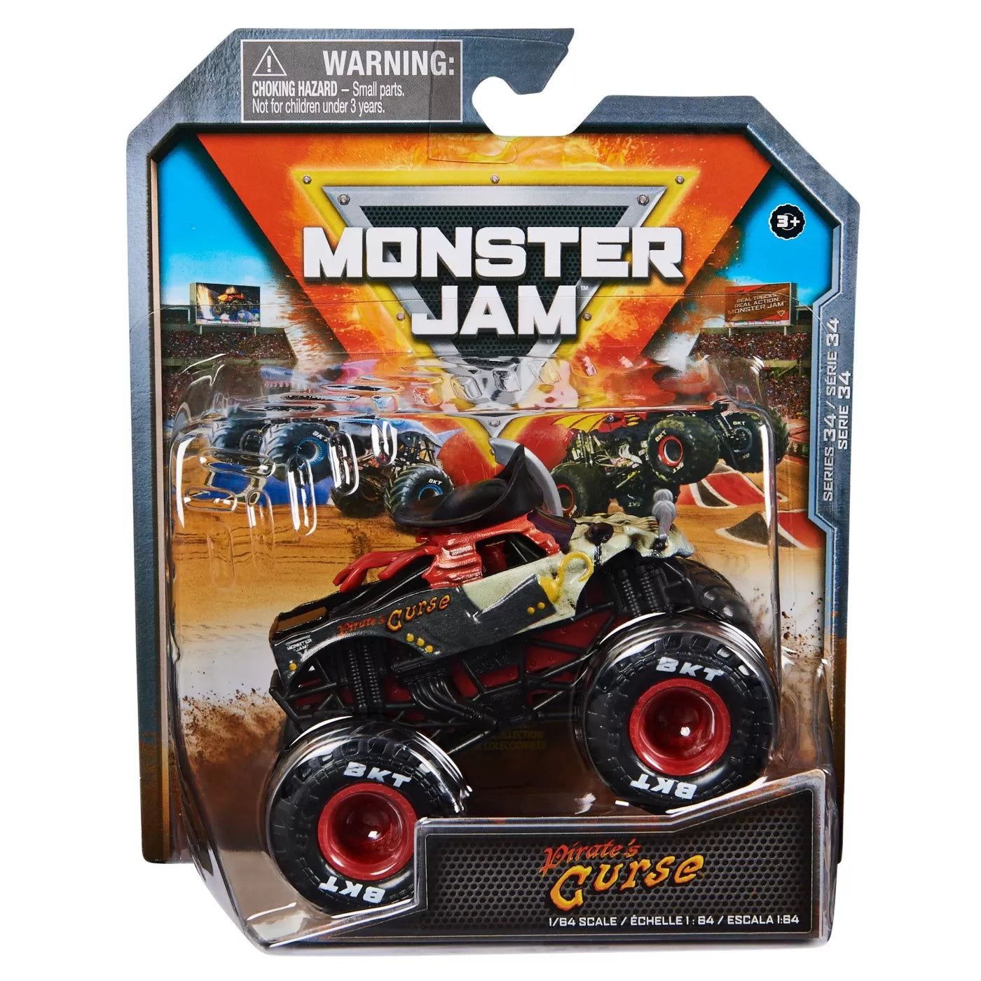 MONSTER JAM MASINUTA METALICA PIRATE'S CURSE SCARA 1 LA 64, MONSTER JAM