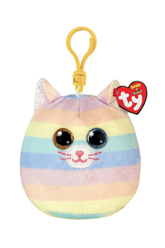 PLUS BRELOC TY 8.5CM SQUISHY BEANIES PISICUTA HEATHER, BRELOC 8.5CM