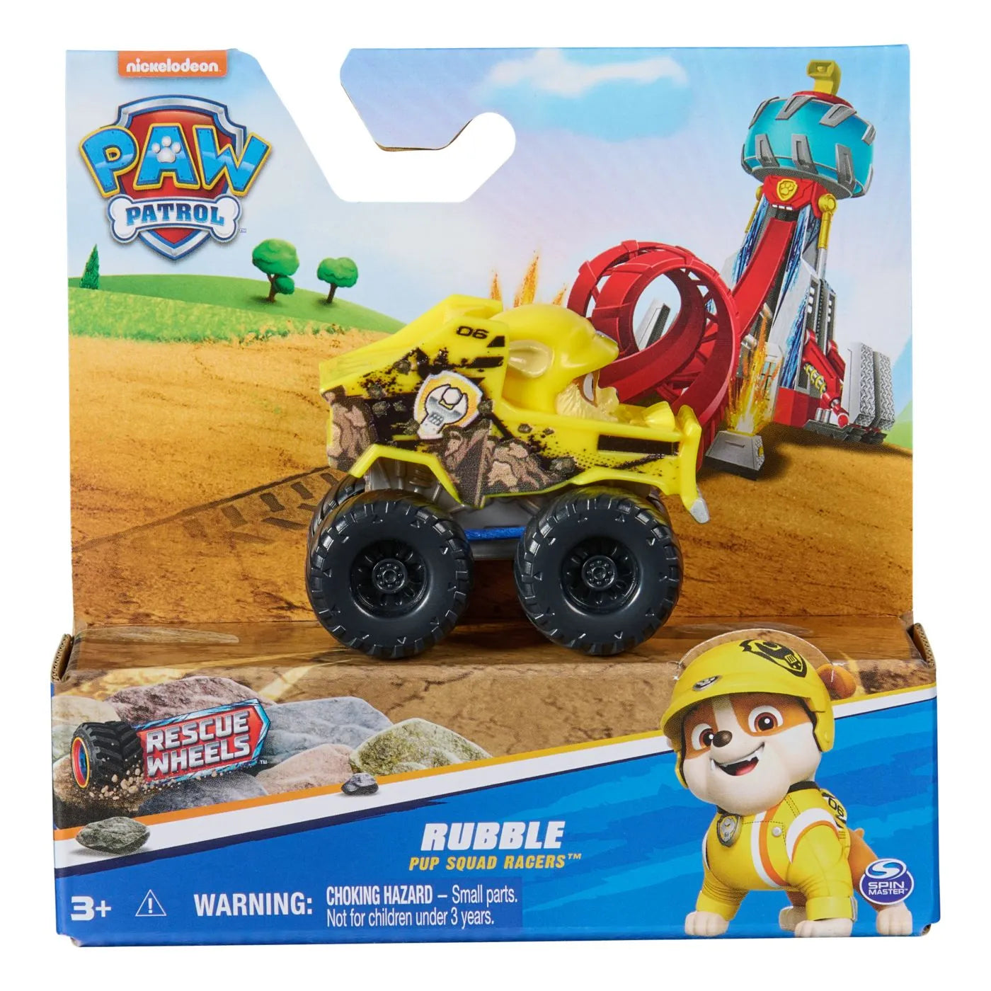 PATRULA CATELUSILOR PUP SQUAD RACERS RESCUE WHEELS VEHICUL METALIC RUBBLE SCARA 1:55, PATRULA CATELUSILOR