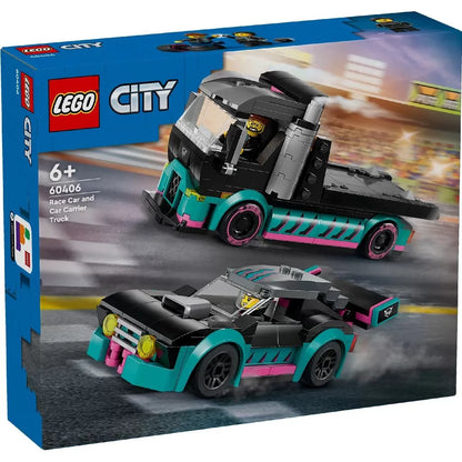 LEGO CITY MASINA DE CURSE SI CAMION TRANSPORTATOR DE MASINI 60406, LEGO CITY