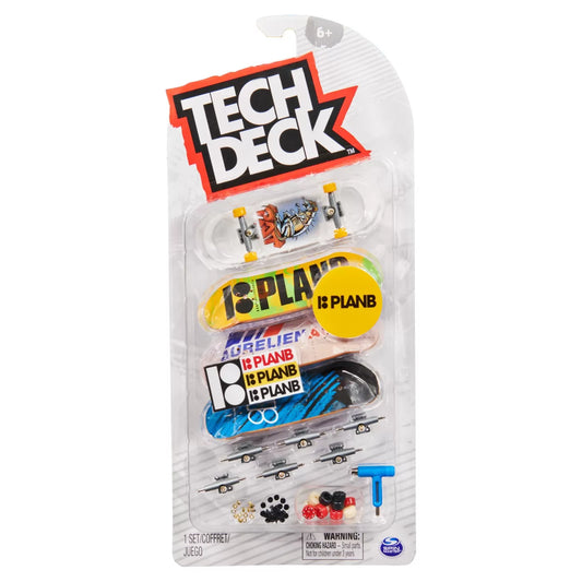 TECH DECK PACHET 4 PIESE FINGERBOARD I: PLANB 9.6CM, TECH DECK