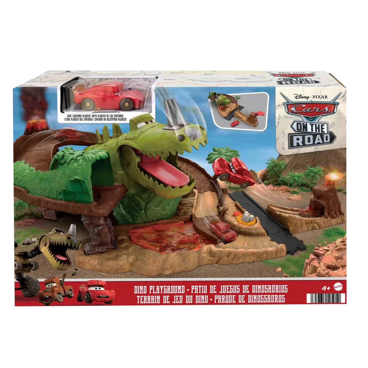 CARS SET DE JOACA DINO SI MASINUTA CAVE FULGER MCQUEEN, CARS - SET