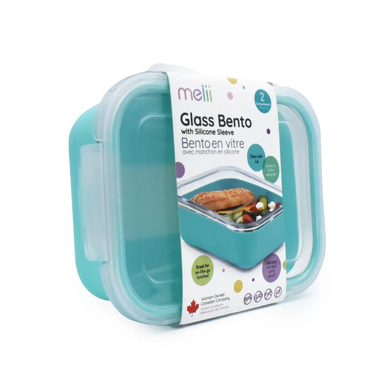 RECIPIENT STICLA 740 ML CU HUSA ANTIDERAPANTA SILICON MELII BLUE, MELII