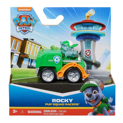 PATRULA CATELUSILOR PUP SQUAD RACERS VEHICUL CU FIGURINA ROCKY, PATRULA CATELUSILOR
