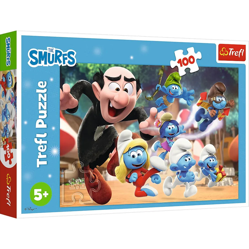 PUZZLE TREFL 100 STRUMFII LECTIILE LUI PAPA STRUMF, TREFL 100P