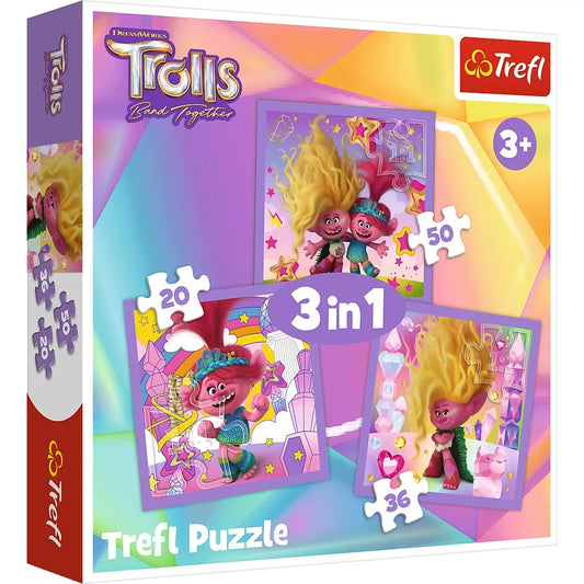 PUZZLE TREFL 3IN1 TROLII FERICITI, TREFL 3IN1