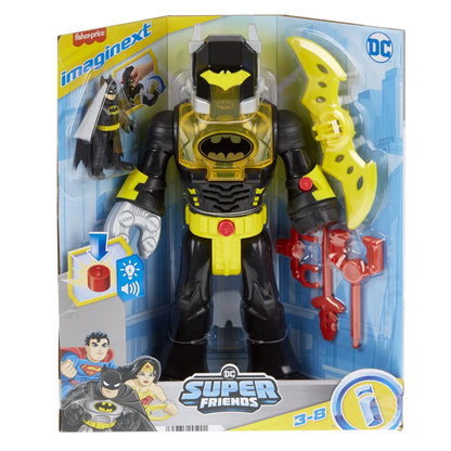 FISHER PRICE IMAGINEXT DC SUPER FRIENDS SET FIGURINA BATMAN SI COSTUM EXO CU LUMINI SI SUNETE, FISHER PRICE