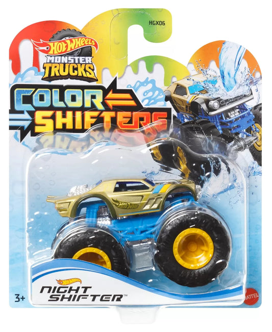 HOT WHEELS MONSTER TRUCK CAMION NIGHT SHIFTER CU CULORI SCHIMBATOARE SCARA 1:64, HOT WHEELS - MONSTER TRUCK