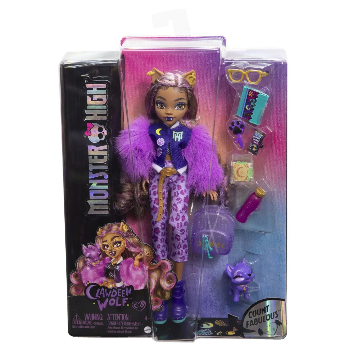 MONSTER HIGH PAPUSA CLAWDEEN WOLF SI CATELUL CRESCENT, MONSTER HIGH