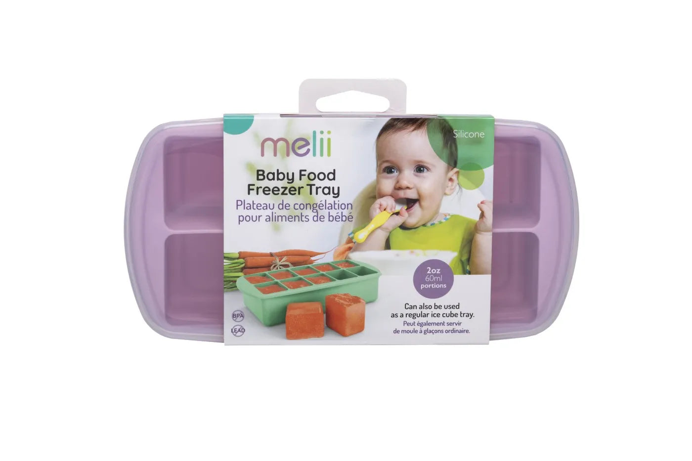 RECIPIENT REFRIGERARE HRANA BEBE, MELII, ROZ 59 ML X 10 CUB, MELII