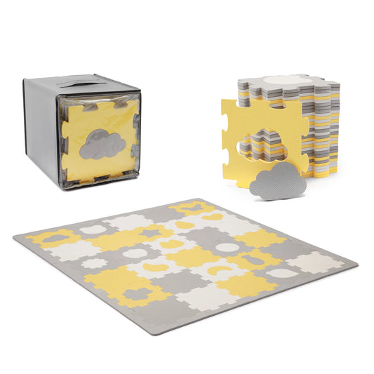 COVORAS DE JOACA KINDERKRAFT LUNO SHAPES, PUZZLE 3D, SPUMA, YELLOW, KINDERKRAFT