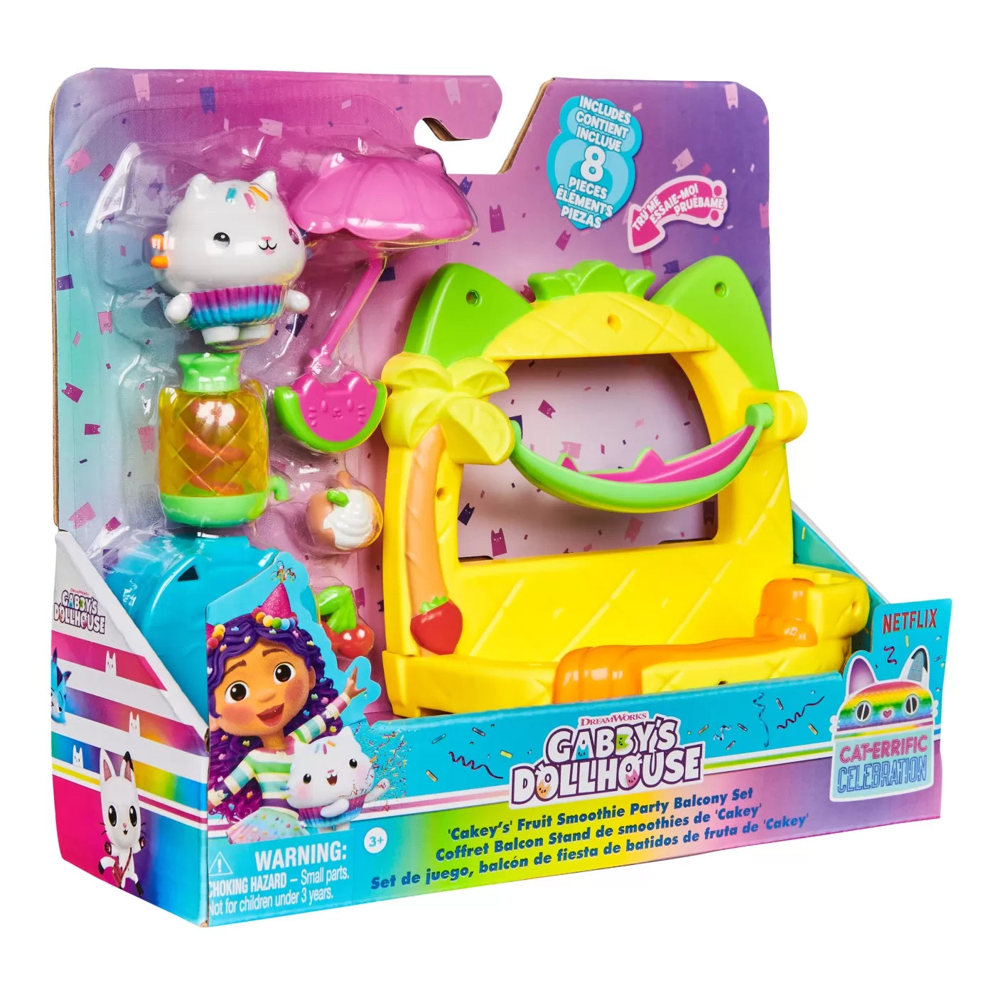 GABBYS DOLLHOUSE SET BALCON PENTRU PETRECEREA CU SMOOTHIE A LUI CAKEY, GABBYS DOLLHOUSE