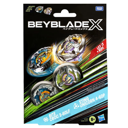 BEYBLADE X PACHET DUO BITE CROC 3-60LF SI STING UNICORN 4-60P, BEY BLADE
