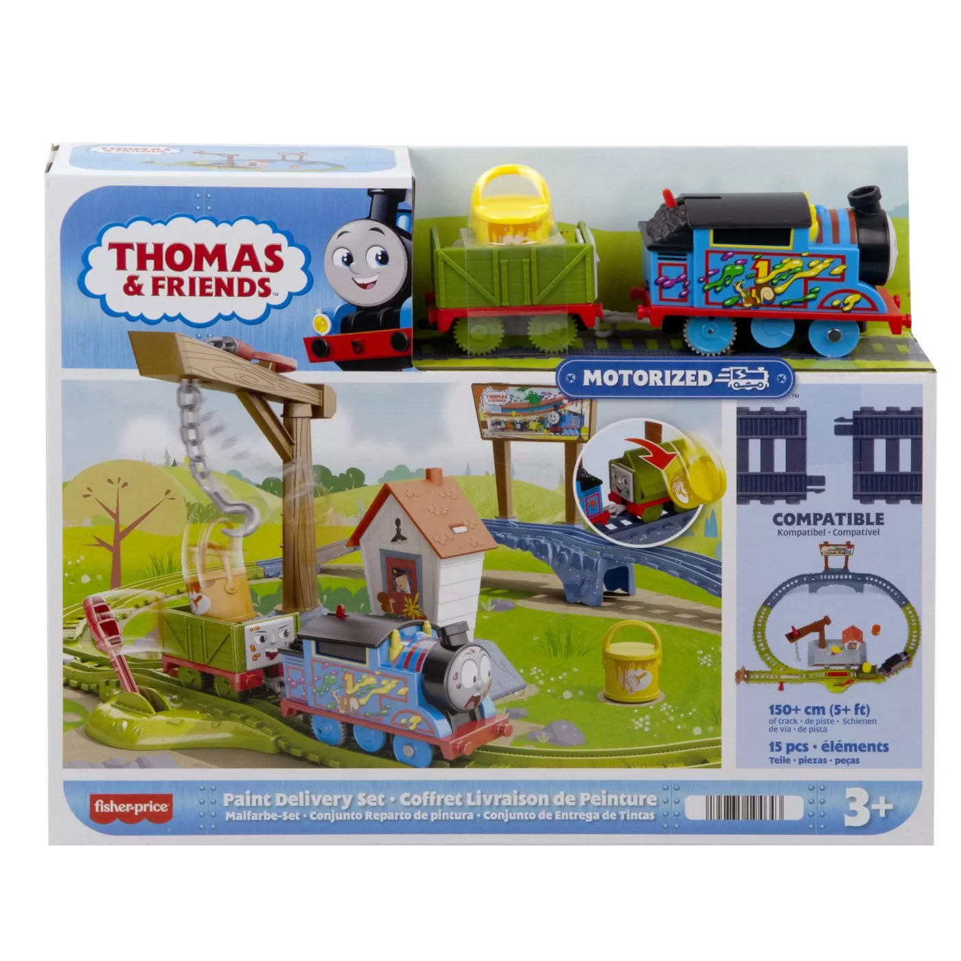 THOMAS SET DE JOACA CU LOCOMOTIVA MOTORIZATA THOMAS LIVREAZA VOPSEAUA, THOMAS - THOMAS