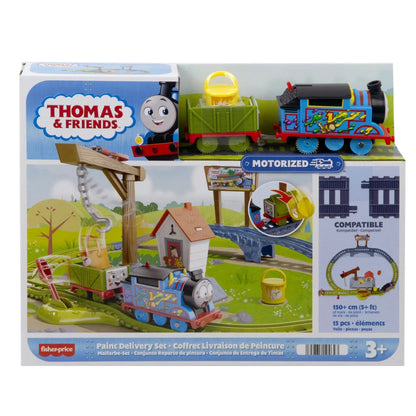 THOMAS SET DE JOACA CU LOCOMOTIVA MOTORIZATA THOMAS LIVREAZA VOPSEAUA, THOMAS - THOMAS
