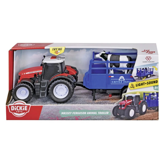 DICKIE MASSEY FERGUSON TRACTOR SI REMORCA CU SUNETE SI LUMINI, DICKIE