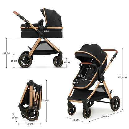 CARUCIOR KINDERKRAFT ESME, 3 IN 1, PURE BLACK, KINDERKRAFT