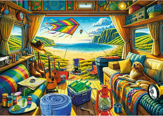 PUZZLE TREFL 1000 PREMIUM PLUS TEA TIME CALATORIE CU CARAVANA, TREFL 1000P