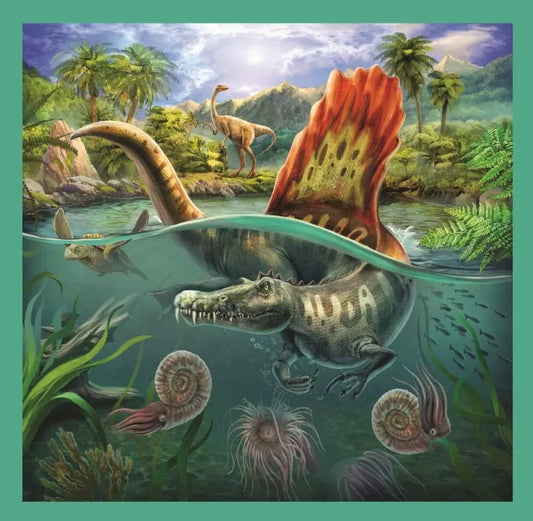 PUZZLE TREFL 3IN1 LUMEA EXTRAORDINARA A DINOZAURILOR, TREFL 3IN1