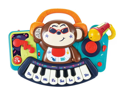 PIANINA BEBE MAIMUTICA DJ CU LUMINI SUNETE SI MICROFON, HOLA