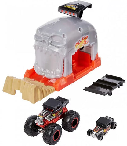 HOT WHEELS LANSATOR MONSTER TRUCK CRANIUL CU DOUA MASINUTE, HOT WHEELS - ACTION