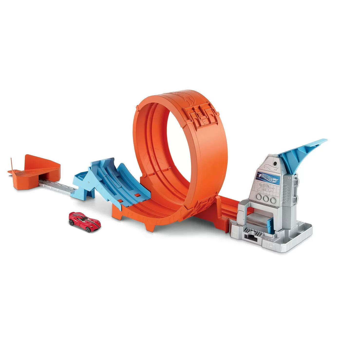 HOT WHEELS CIRCUIT RAPID CU LANSATOR PENTRU CASCADORII SI MASINUTA EXCLUSIVA, HOT WHEELS - ACTION