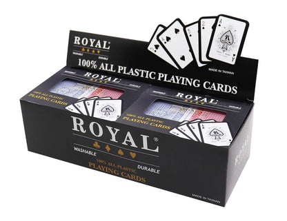 SET 2 PACHETE CARTI ROYAL CANASTA POKER DIN PLASTIC, ACCESORII