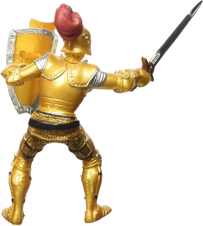 PAPO FIGURINA CAVALER IN ARMURA AURIE, PERSONAJE MEDIEVALE FANTASTICE