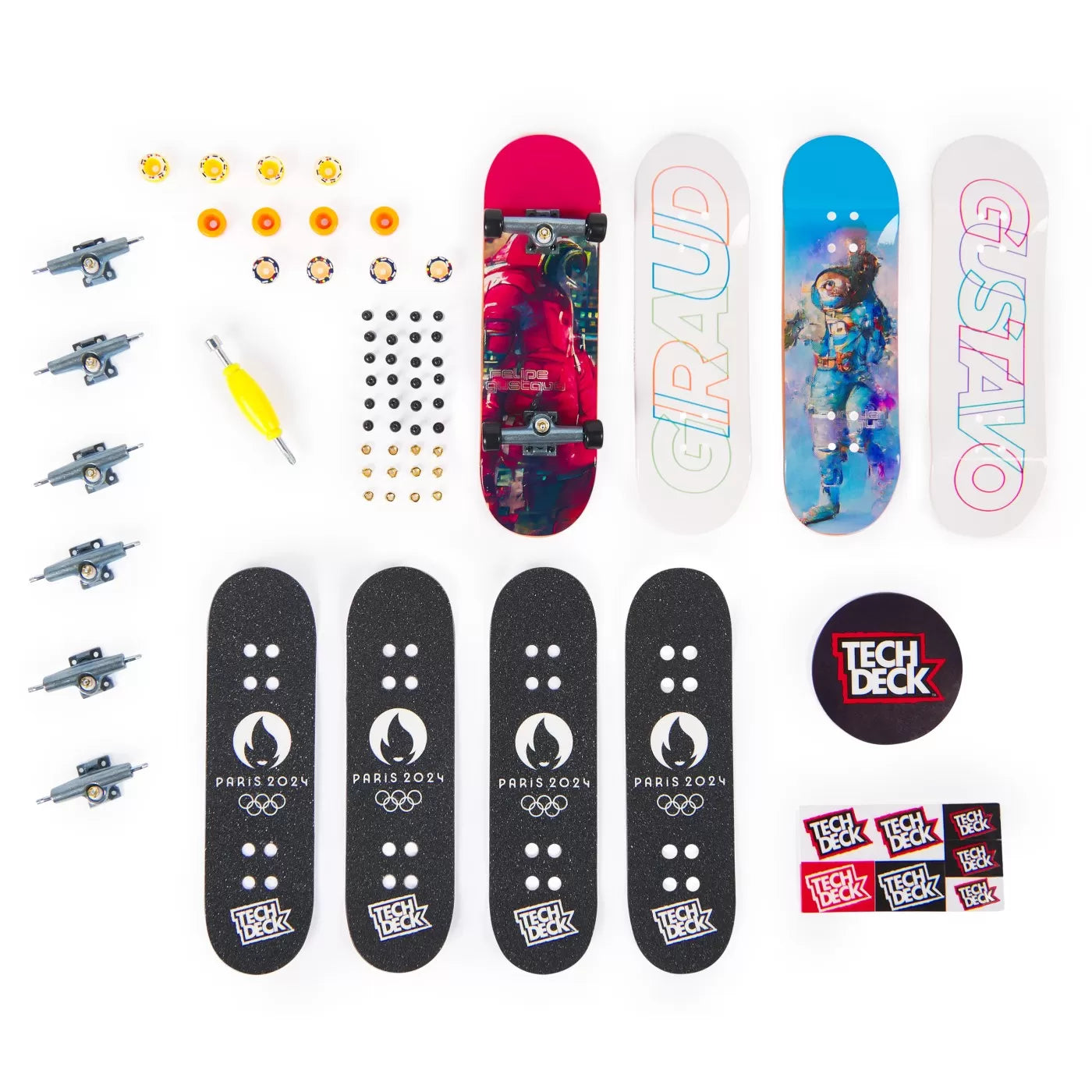TECH DECK PACHET 4 PIESE FINGERBOARD GUSTAVO 9.6CM , TECH DECK
