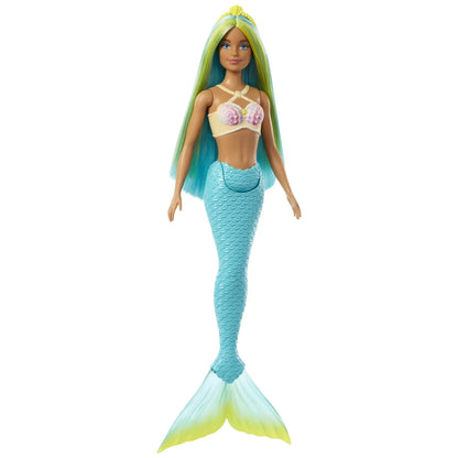 BARBIE DREAMTROPIA PAPUSA SIRENA CU CORSET GALBEN SI COADA ALBASTRA, BARBIE - DREAMTOPIA
